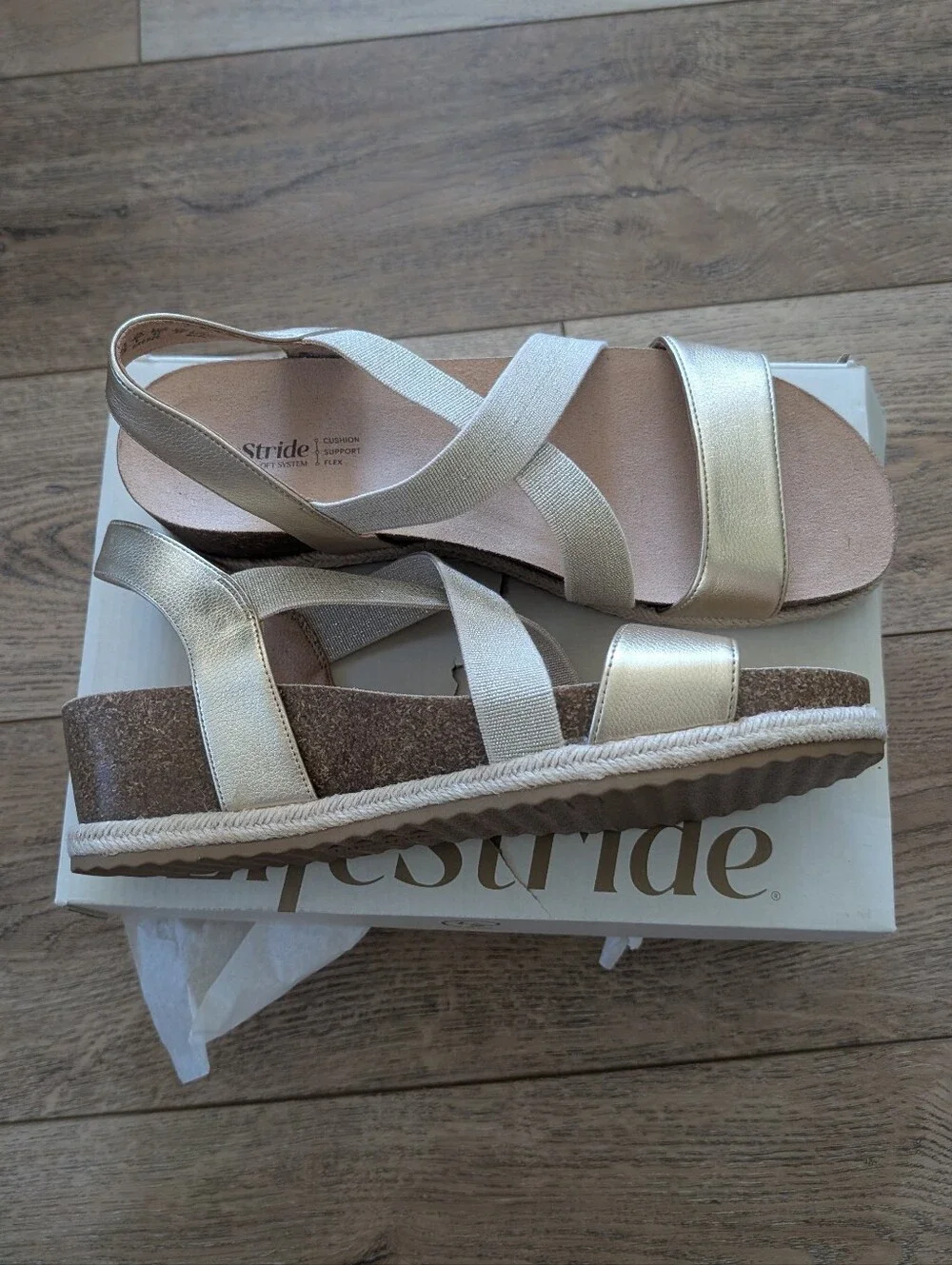 Women's Metallic Slingback Cross-Strap Sandals - Gold